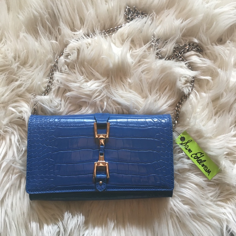 NWT Sam Edelman Gigi Blue Clutch/ Crossbody Bag